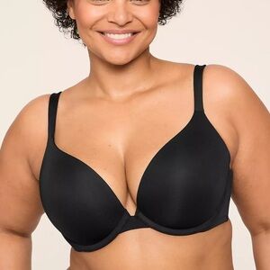 Cacique Plus Size Black Underwired T-Shirt Bra Back Smoothing Size 44C